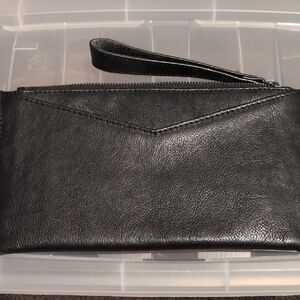 Rachel Roy Black Leather Wristlet